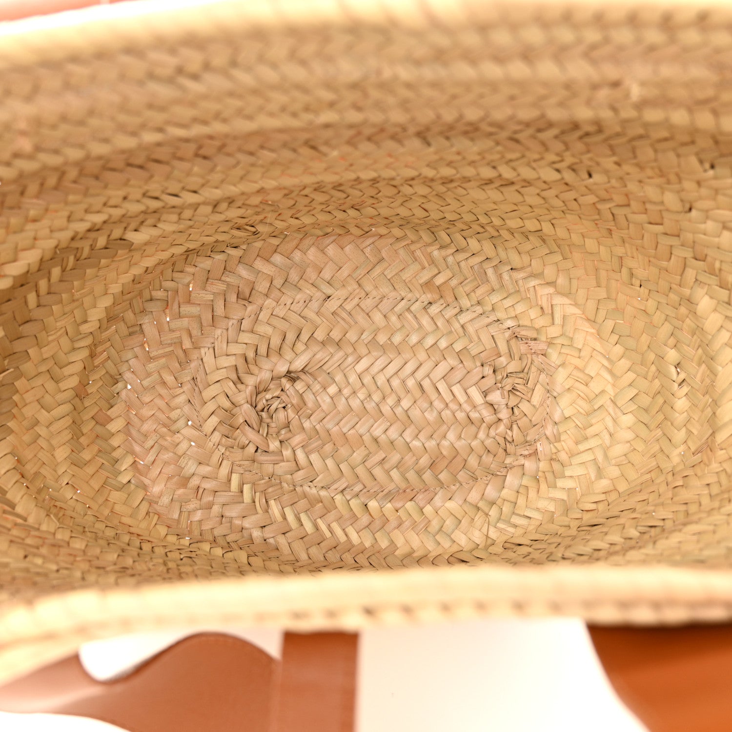 Chloe Raffia Smooth Calfskin Medium Sense Basket Caramel 5 of 10