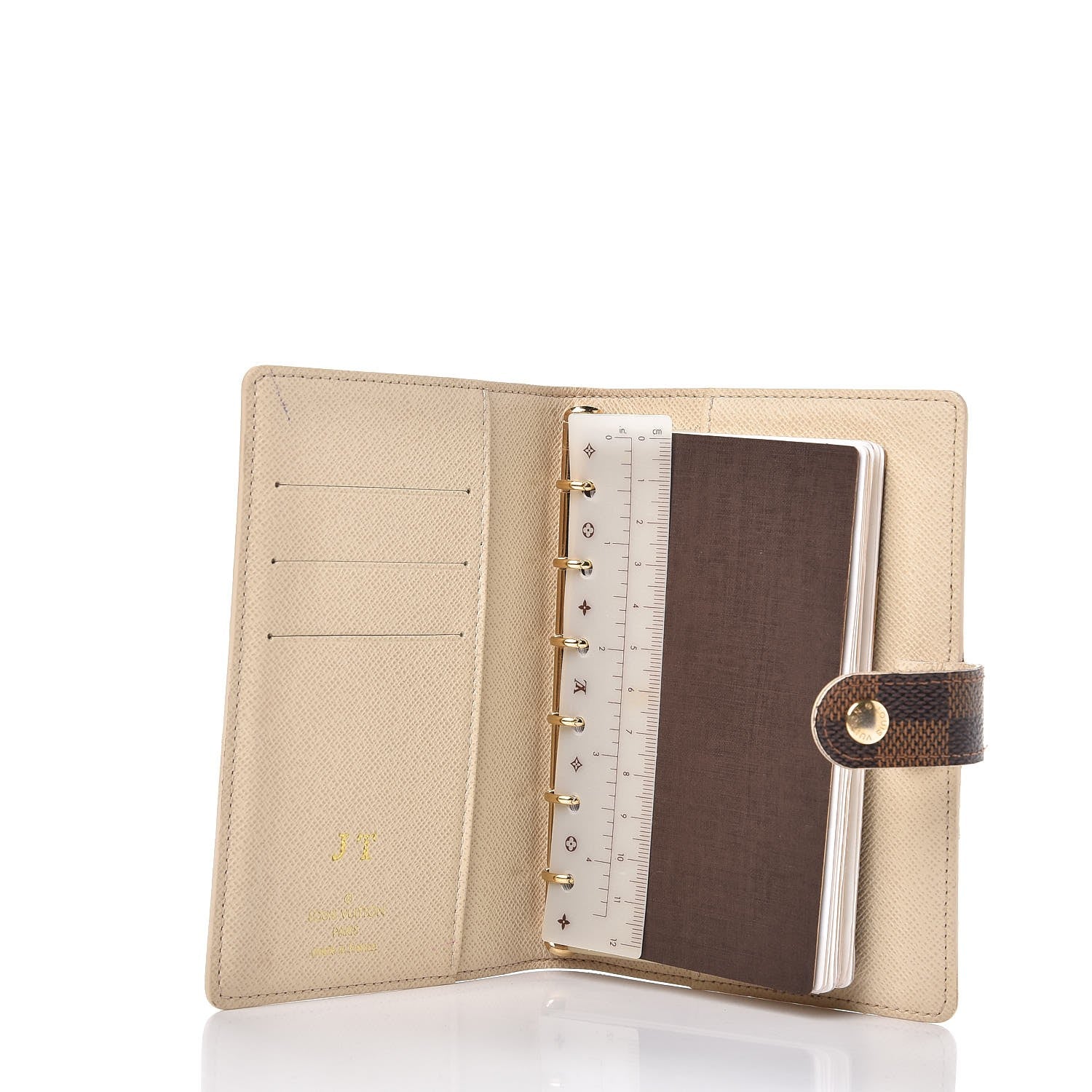 Louis Vuitton Damier Ebene Trunk Small Ring Agenda Cover White 5 of 9
