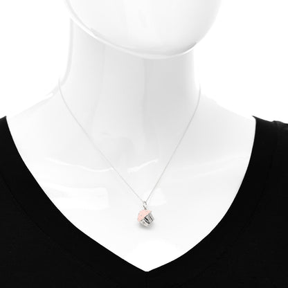 Tiffany Sterling Silver Enamel Cupcake Charm Necklace Pink 2 of 6