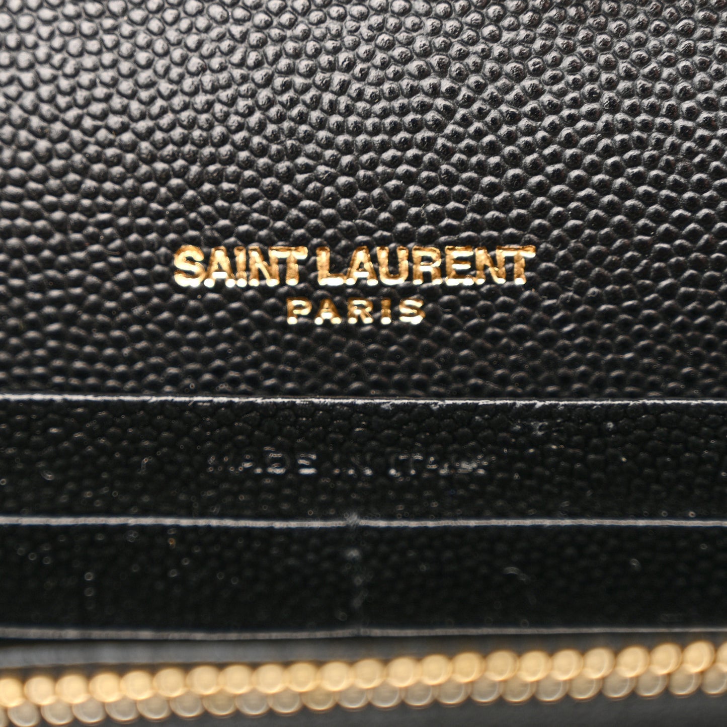 Grain De Poudre Matelasse Chevron Monogram Chain Wallet Black