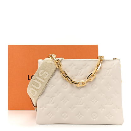 Louis Vuitton Lambskin Embossed Monogram Coussin PM Beige Cream 11 of 11