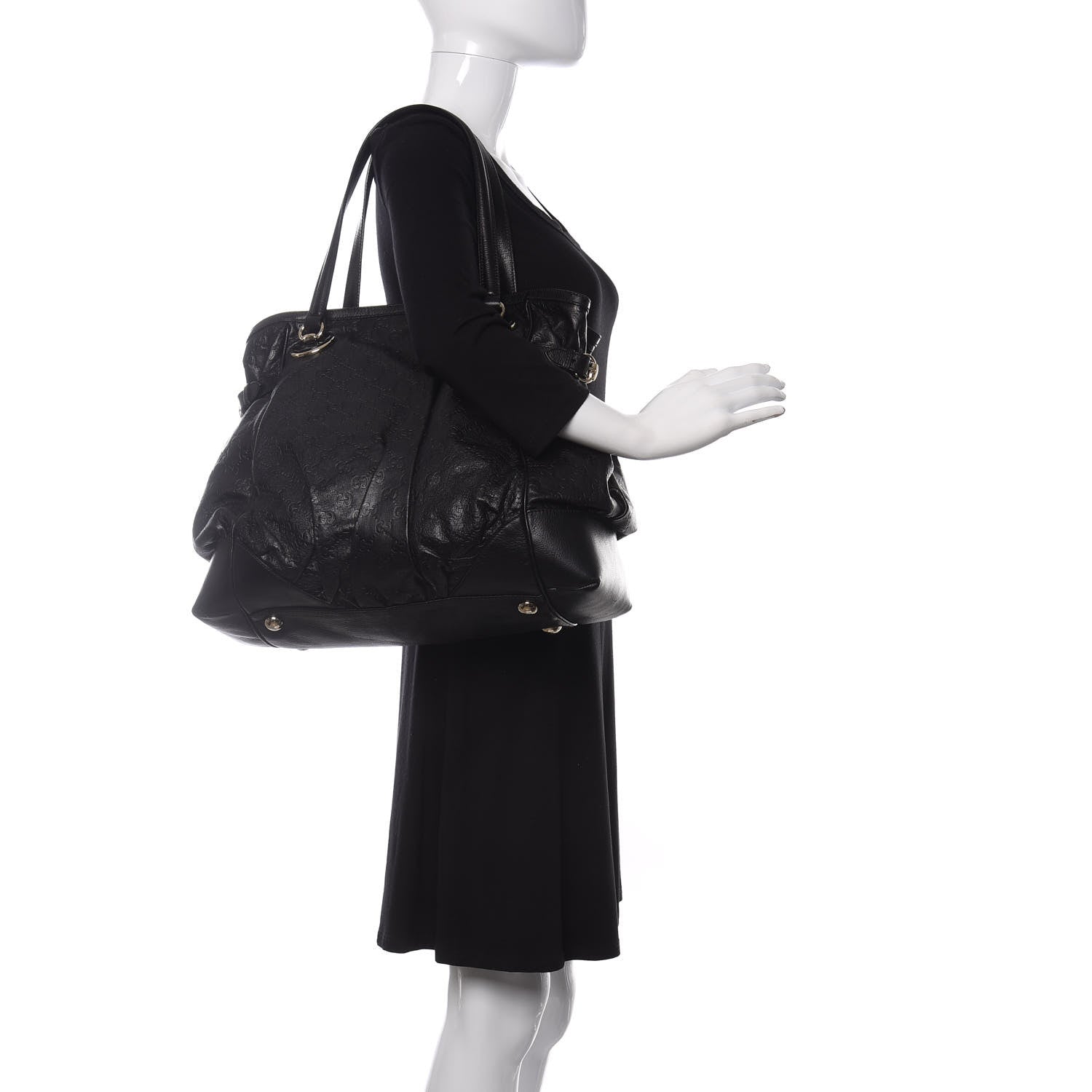 Gucci Guccissima Full Moon Tote Black 2 of 9