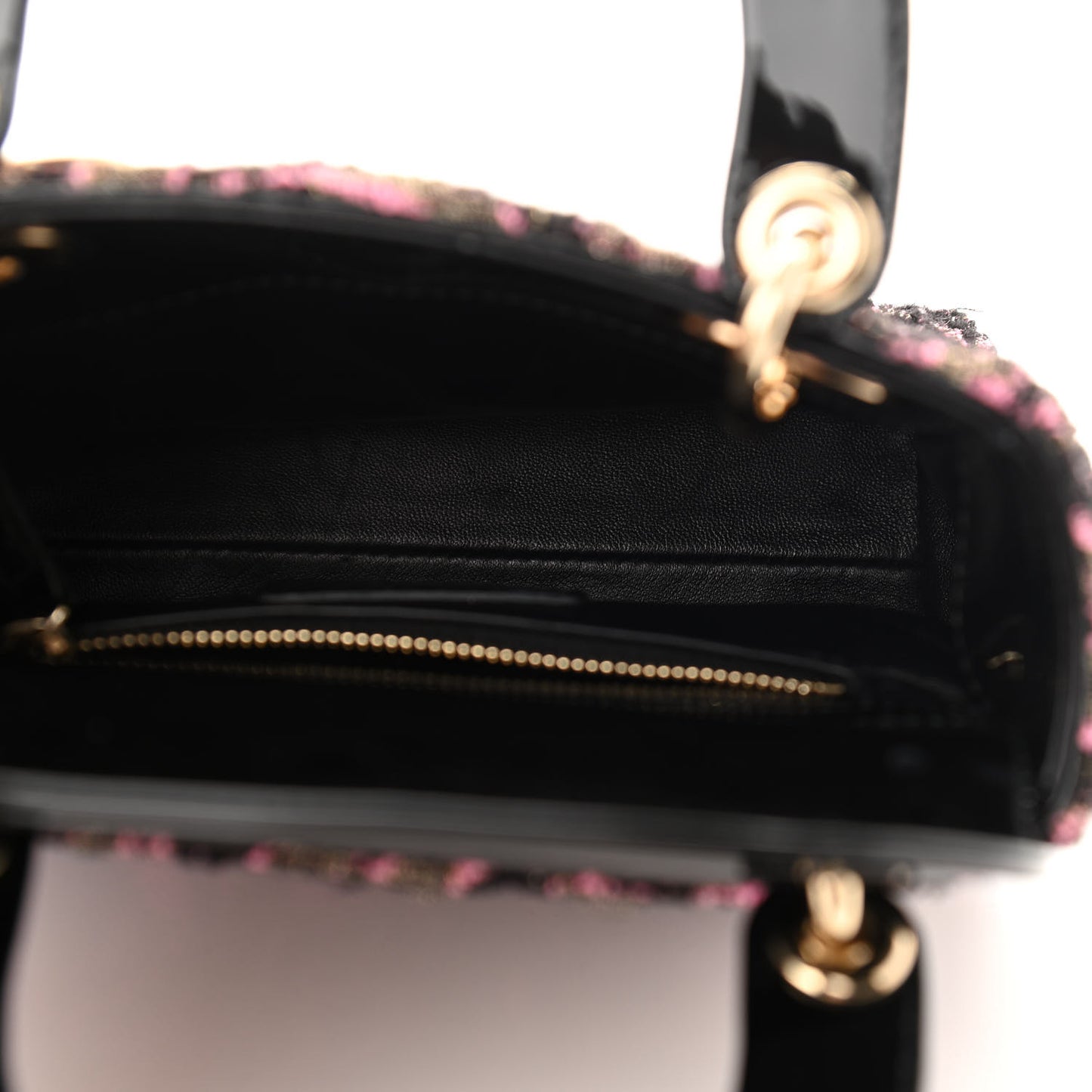 Patent Tweed Embroidered Mini Lady Dior Multicolor