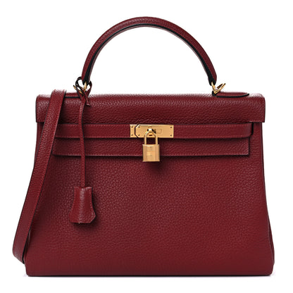 Hermes Togo Kelly Retourne 32 Rouge H 1 of 13