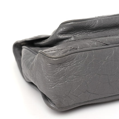 Saint Laurent Crinkled Calfskin Matelasse Monogram Large Niki Chain Satchel Fog 9 of 13