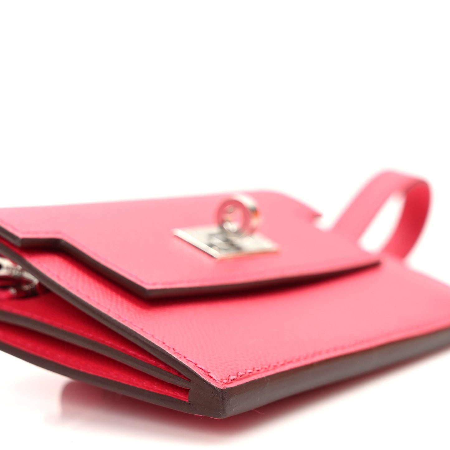Madame Calfskin Kelly Slim Wallet Rose Extreme