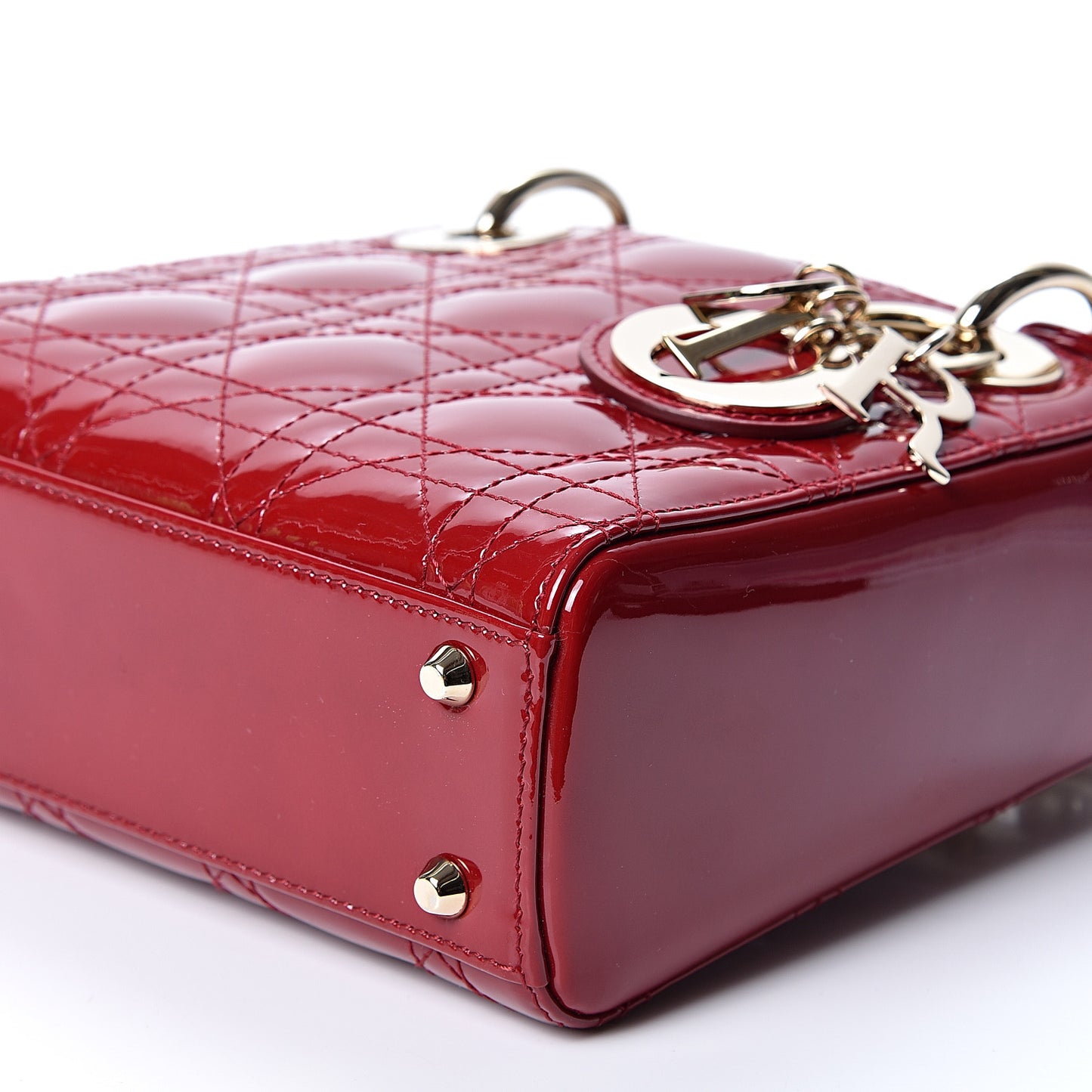 Patent Cannage Mini Lady Dior Red