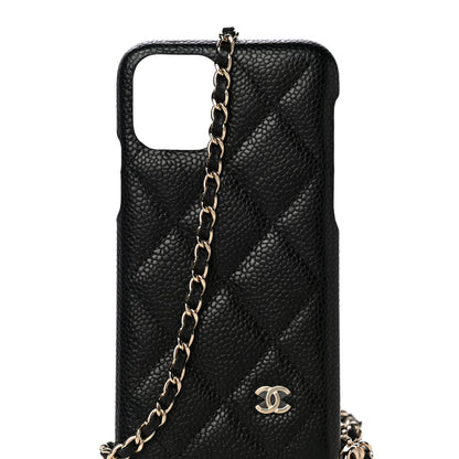 Chanel Caviar Quilted iPhone XI Pro Case With Chain Black 7 of 8