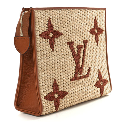 Louis Vuitton Raffia Monogram Giant Toiletry Pouch 26 Tan 3 of 10