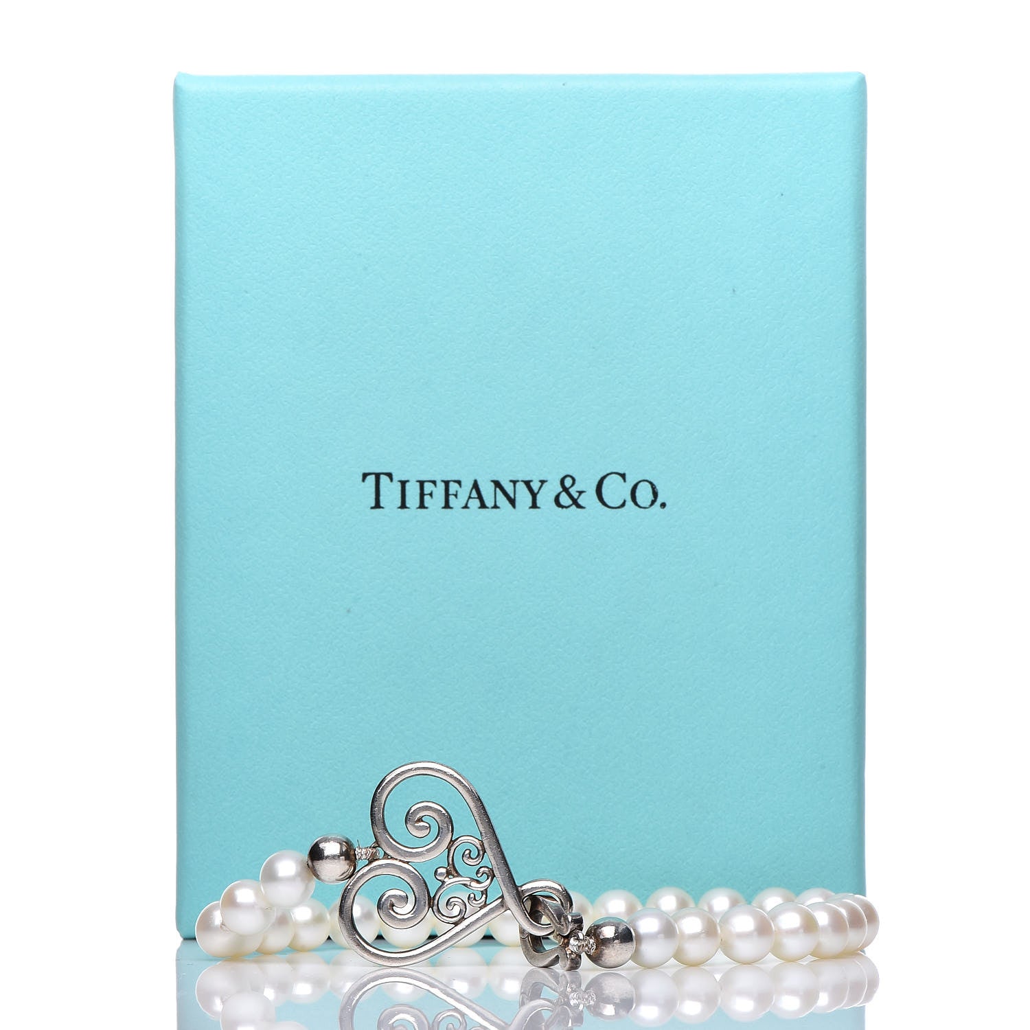 Tiffany Sterling Silver 6mm Pearl Goldoni Heart Bracelet 6 of 6