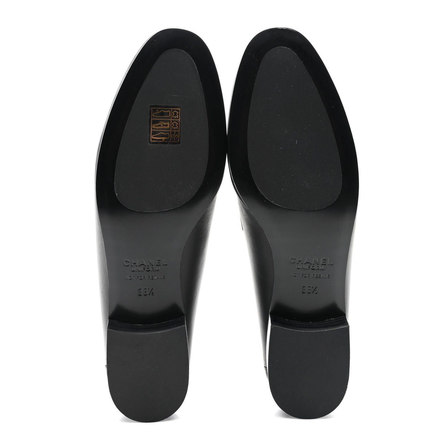 Calfskin Lambskin CC Loafers 38.5 Black