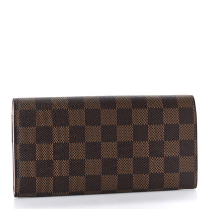 Louis Vuitton Damier Ebene Emilie Wallet Rose Ballerine 3 of 9
