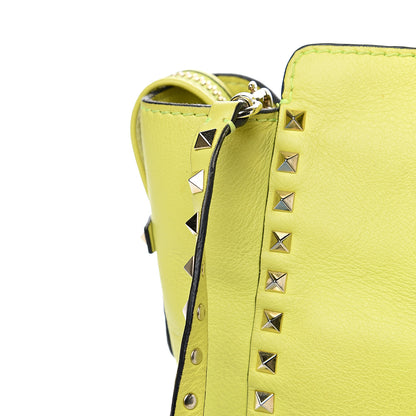 Valentino Garavani Vitello Rockstud Double Handle Tote Yellow Fluo 16 of 20