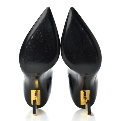 Saint Laurent Patent Calfskin Opyum 85 Pumps 37.5 Black Gold 5 of 10