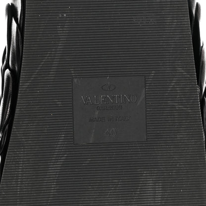 Valentino Garavani Kidskin Atelier 03 Rose Edition Double Buckle Slide Sandals 40 Black 6 of 9