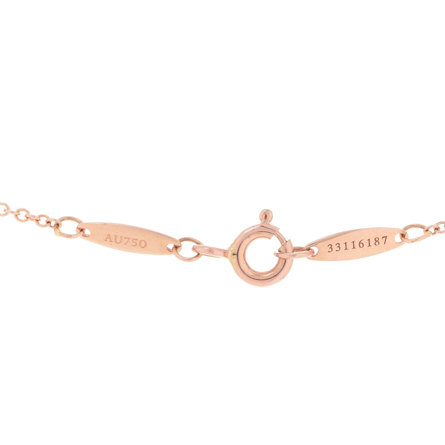 18K Rose Gold Diamond .21ct Elsa Peretti Diamonds by the Yard Pendant Necklace