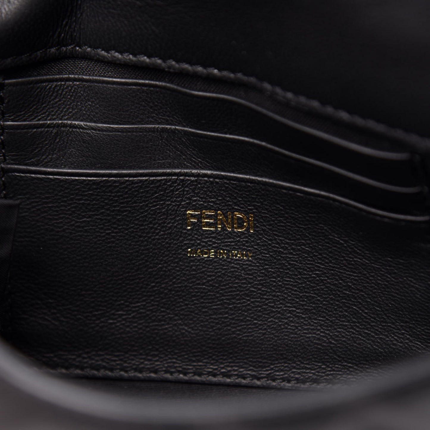 Nappa FF 1974 Embossed Mini Baguette Black