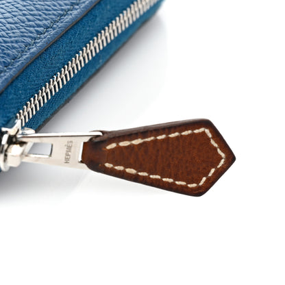 Hermes Epsom Silk'in Compact Wallet Deep Bleu 11 of 12