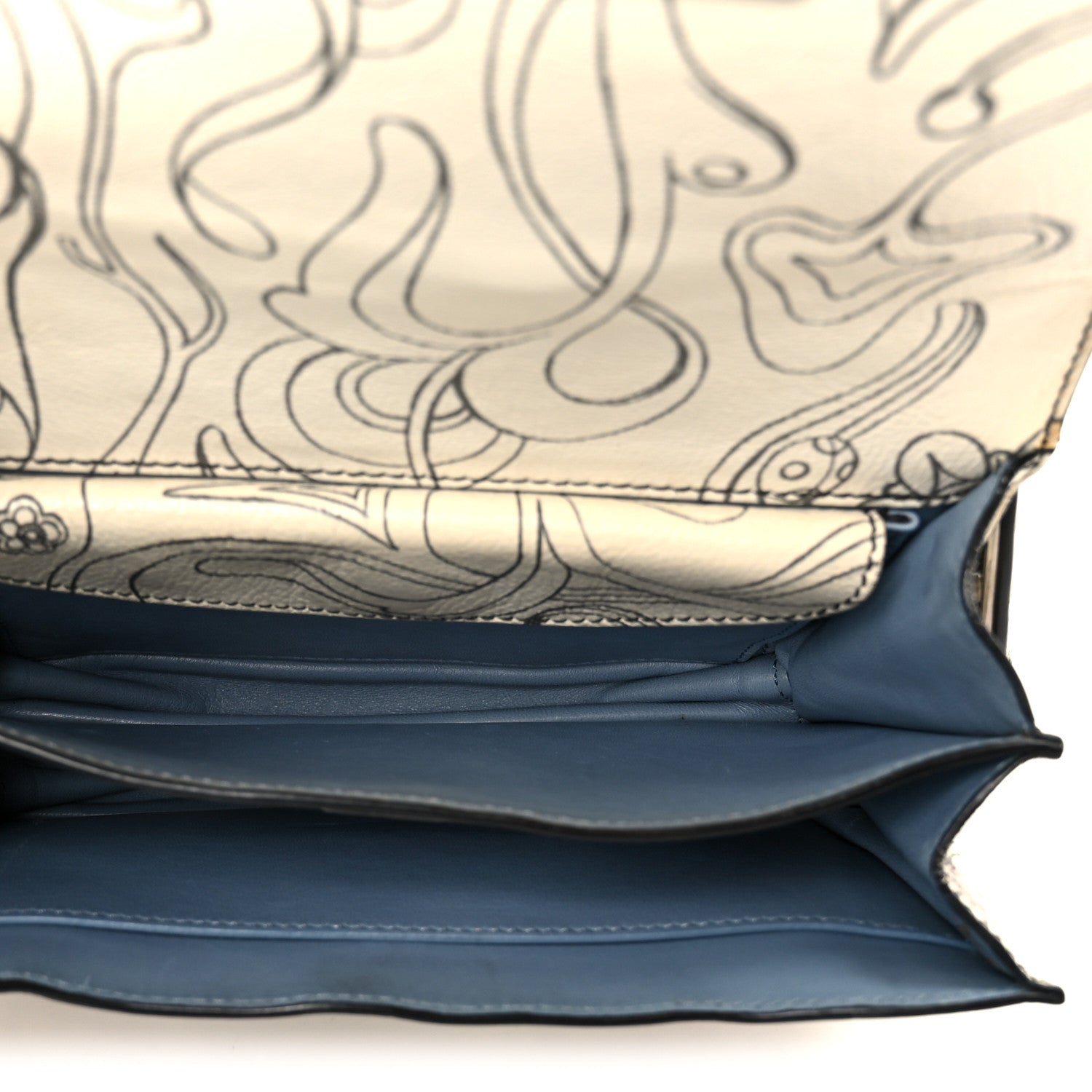 Prada X JAMES JEAN Glace Calfskin Rabbit Print Cahier Bag Opaline