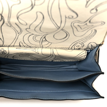 Prada X JAMES JEAN Glace Calfskin Rabbit Print Cahier Bag Opaline 5 of 11