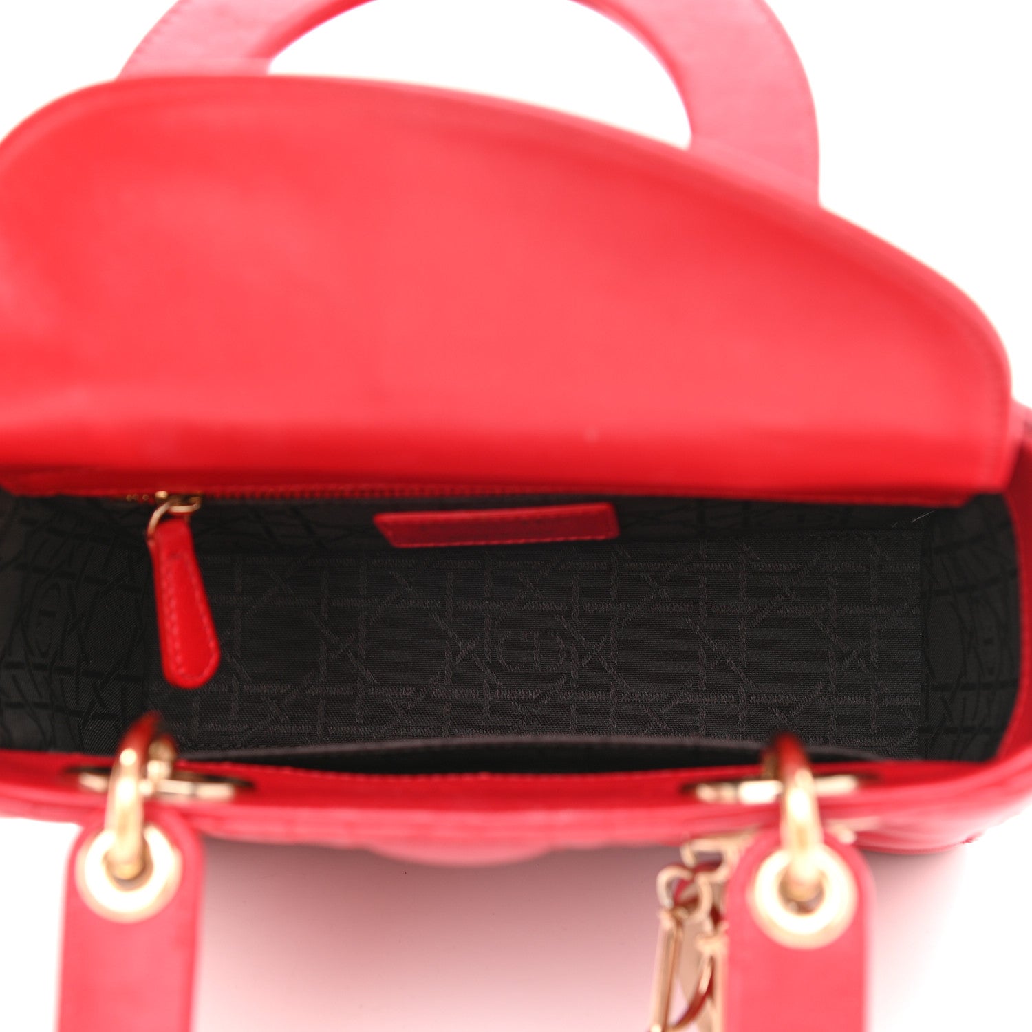 Christian Dior Lambskin Cannage Small Lucky Badges My Lady Dior Red 5 of 9