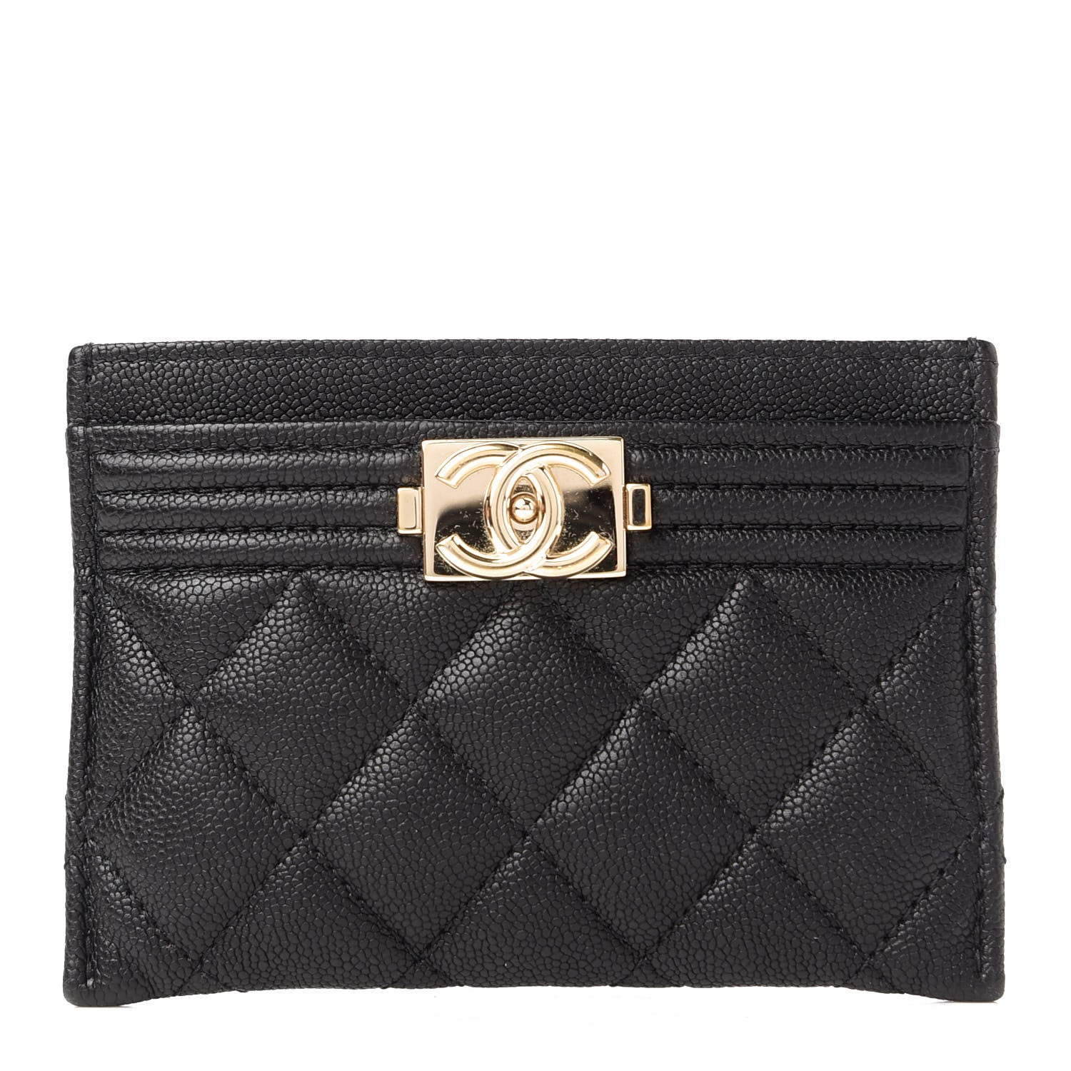 Chanel Caviar Quilted Boy Card Holder Black 1 of 10