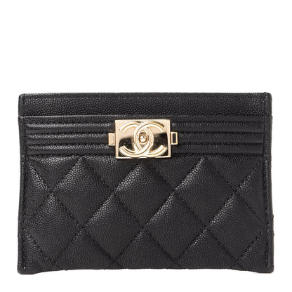 Chanel Caviar Quilted Boy Card Holder Black 1 of 10