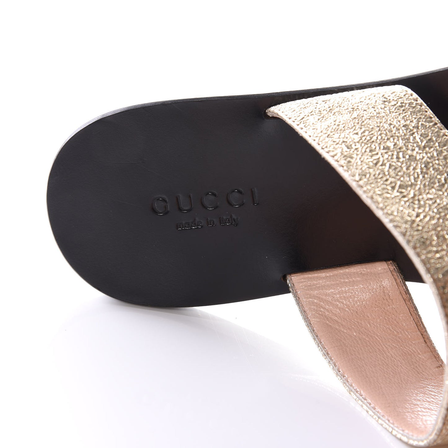 Nappa Silk Galassia GG Marmont Thong Flat Sandals 35 Platino