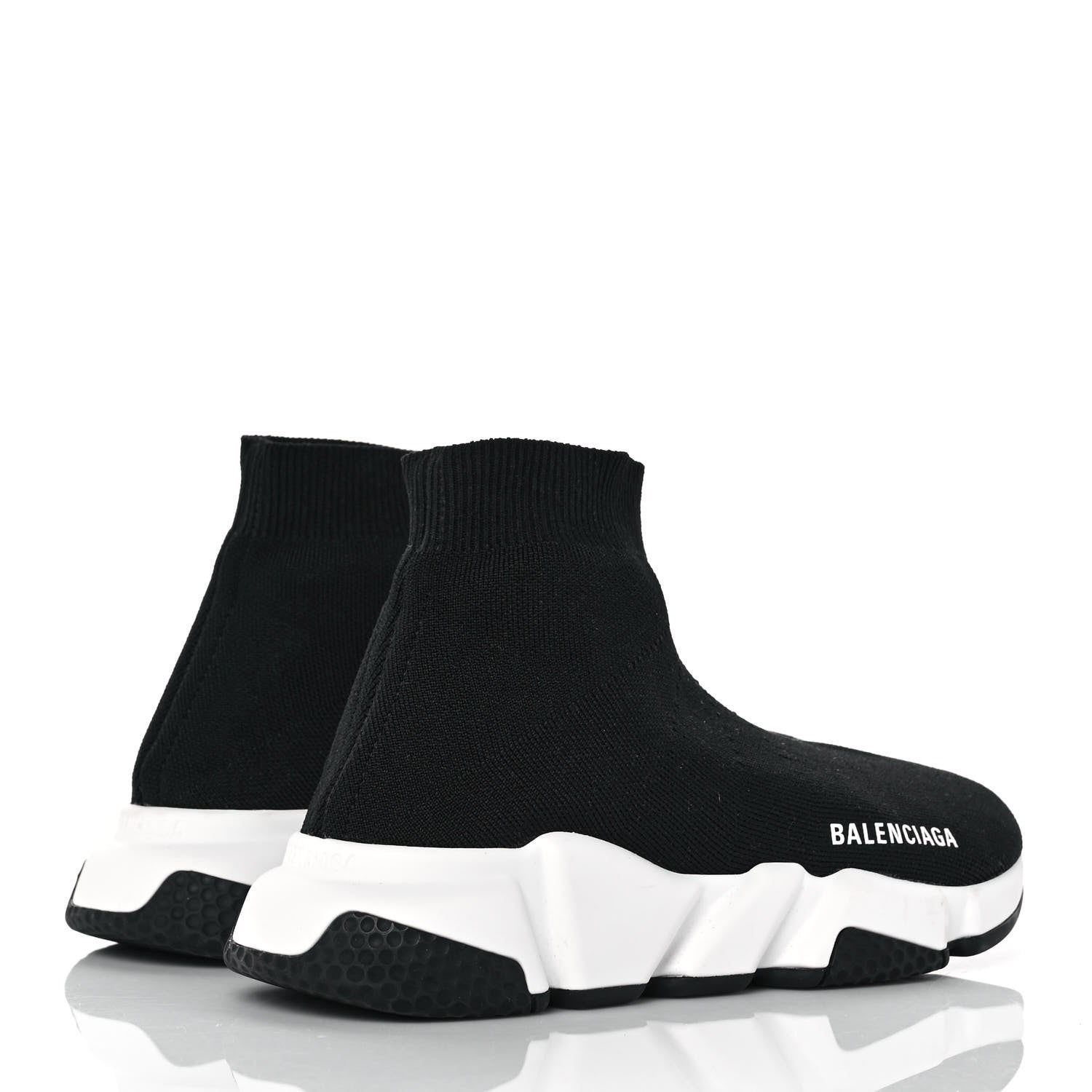 Balenciaga Neoprene Knit Womens Speed Sneakers 37 Black White 4 of 8