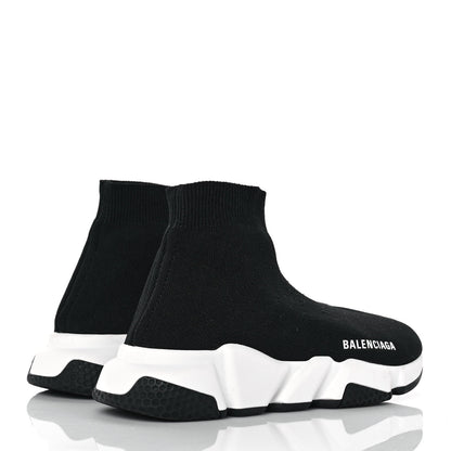 Balenciaga Neoprene Knit Womens Speed Sneakers 37 Black White 4 of 8