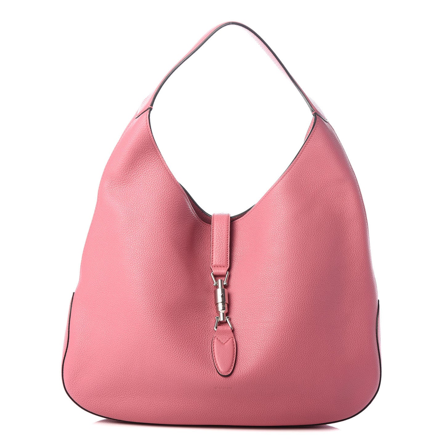 Soft Grained Calfskin Large Jackie Hobo Glossy Pink