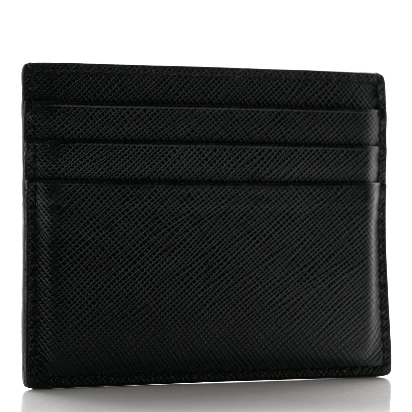 Saffiano Shine Monochrome Card Holder Black