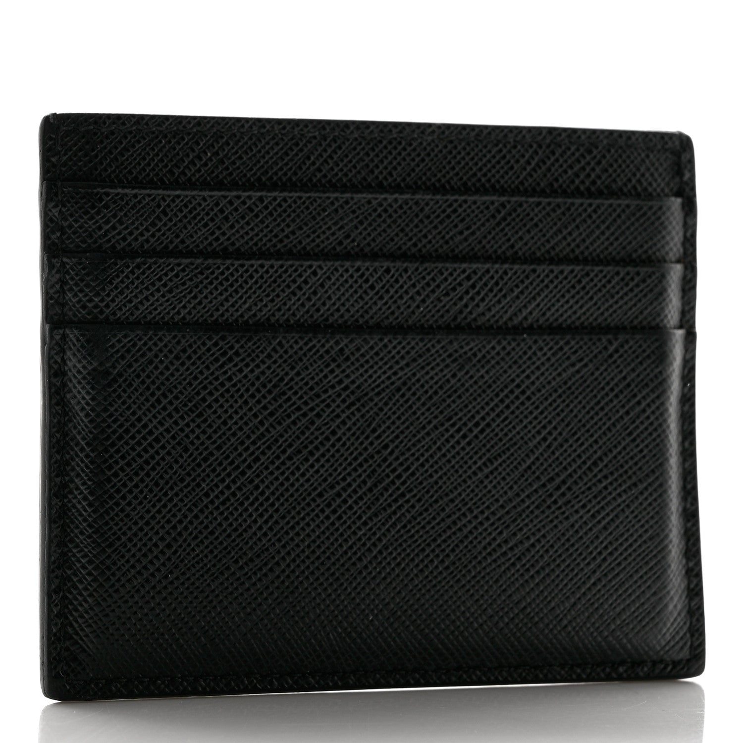Prada Saffiano Shine Monochrome Card Holder Black 3 of 7