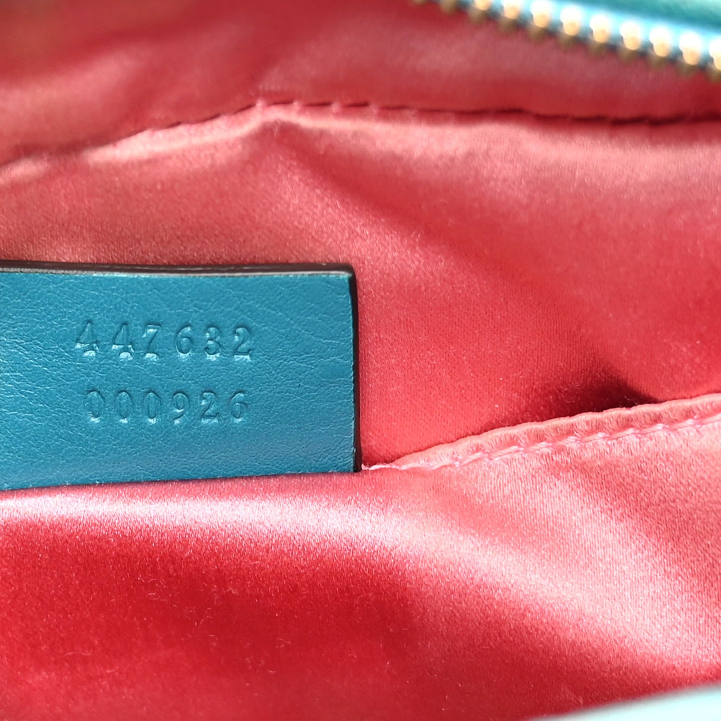 Velvet Matelasse Small GG Marmont Chain Shoulder Bag Pavone Cyan