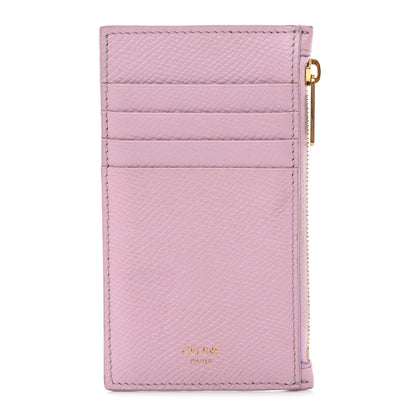 Celine Grained Calfskin Zipped Card Holder Pink 2 of 22