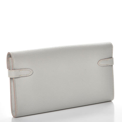 Hermes Chevre Mysore Kelly Longue Wallet Gris Perle 3 of 8