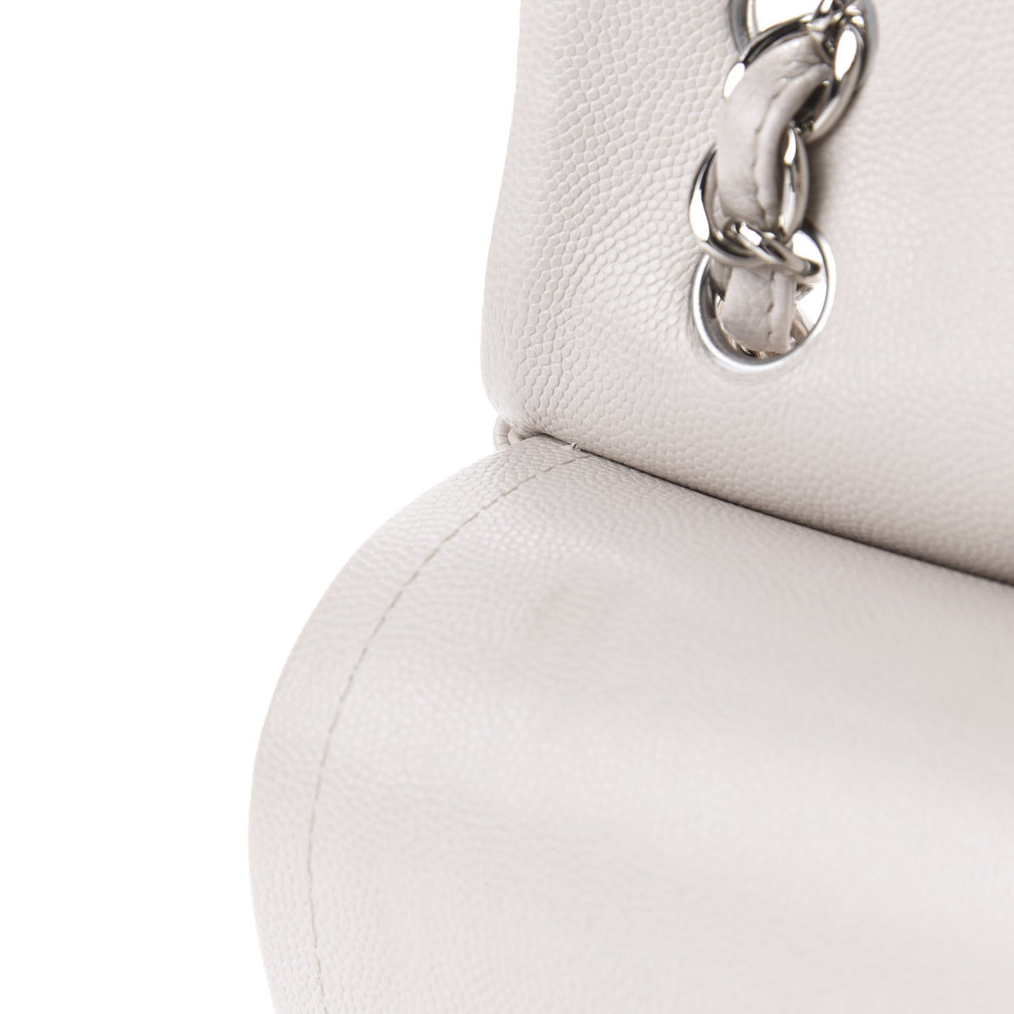 Caviar Quilted Jumbo Double Flap White