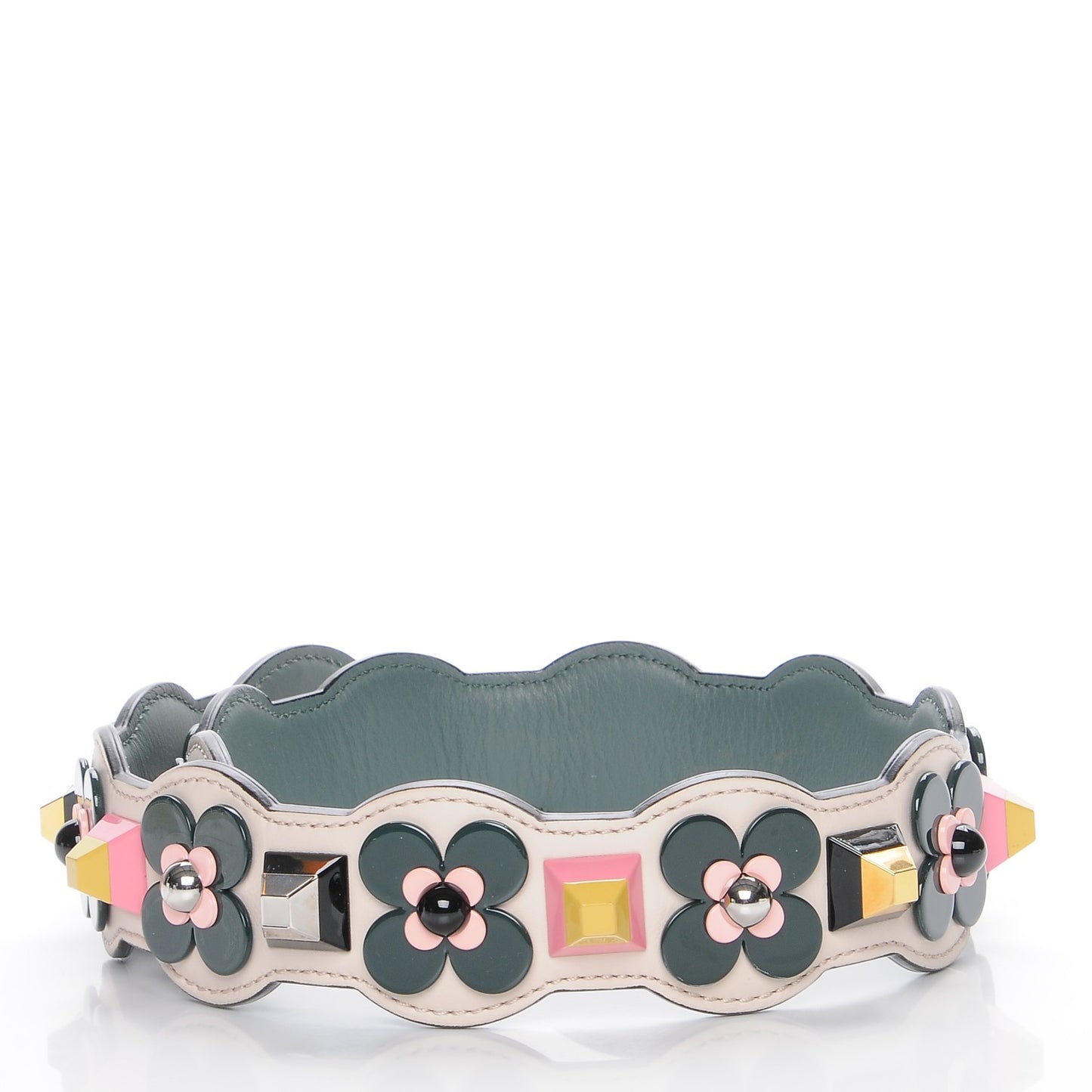 Vitello Dolce Plexiglass Flowerland Studded Strap You Camelia Multicolor