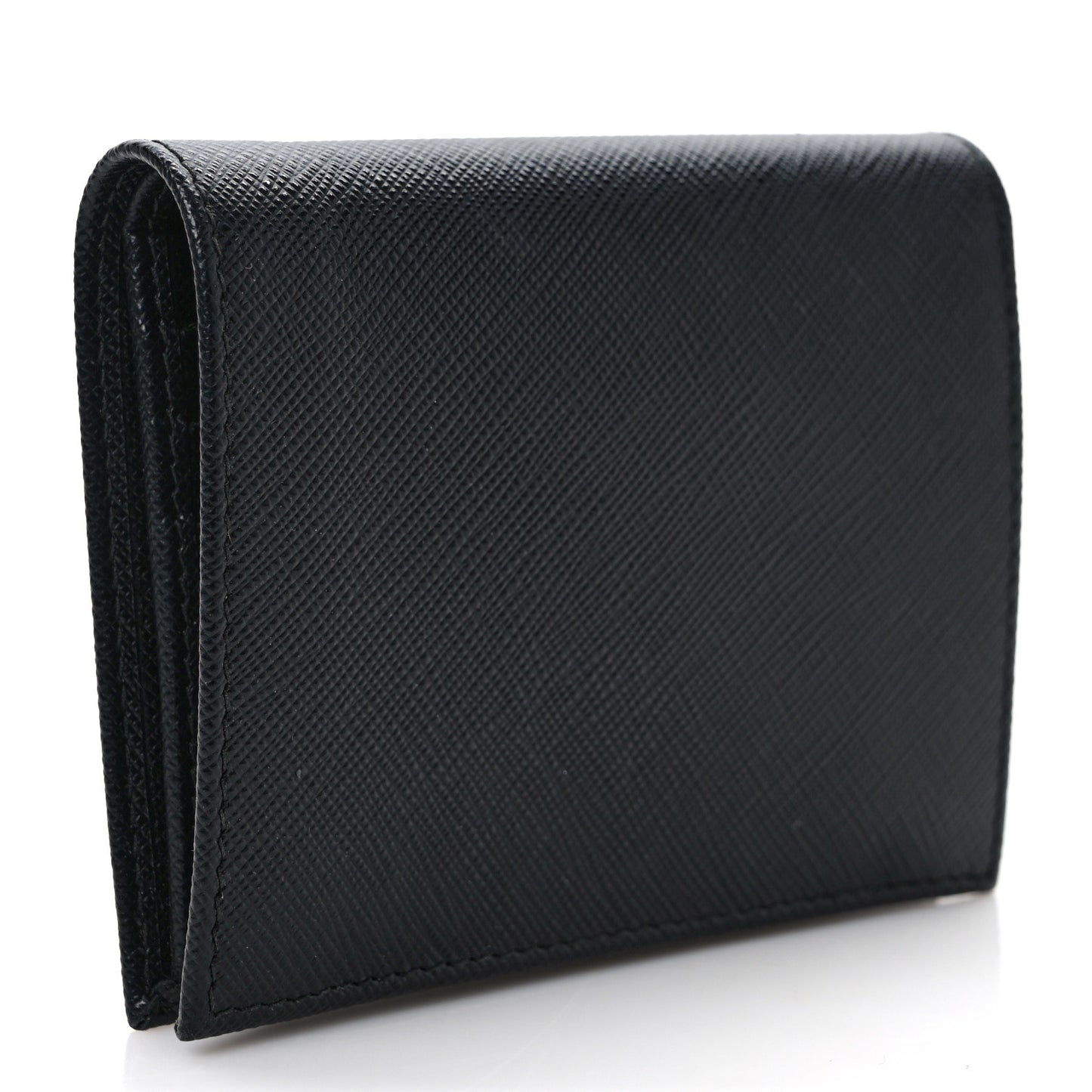Saffiano Triangle Bi-Fold Wallet Black