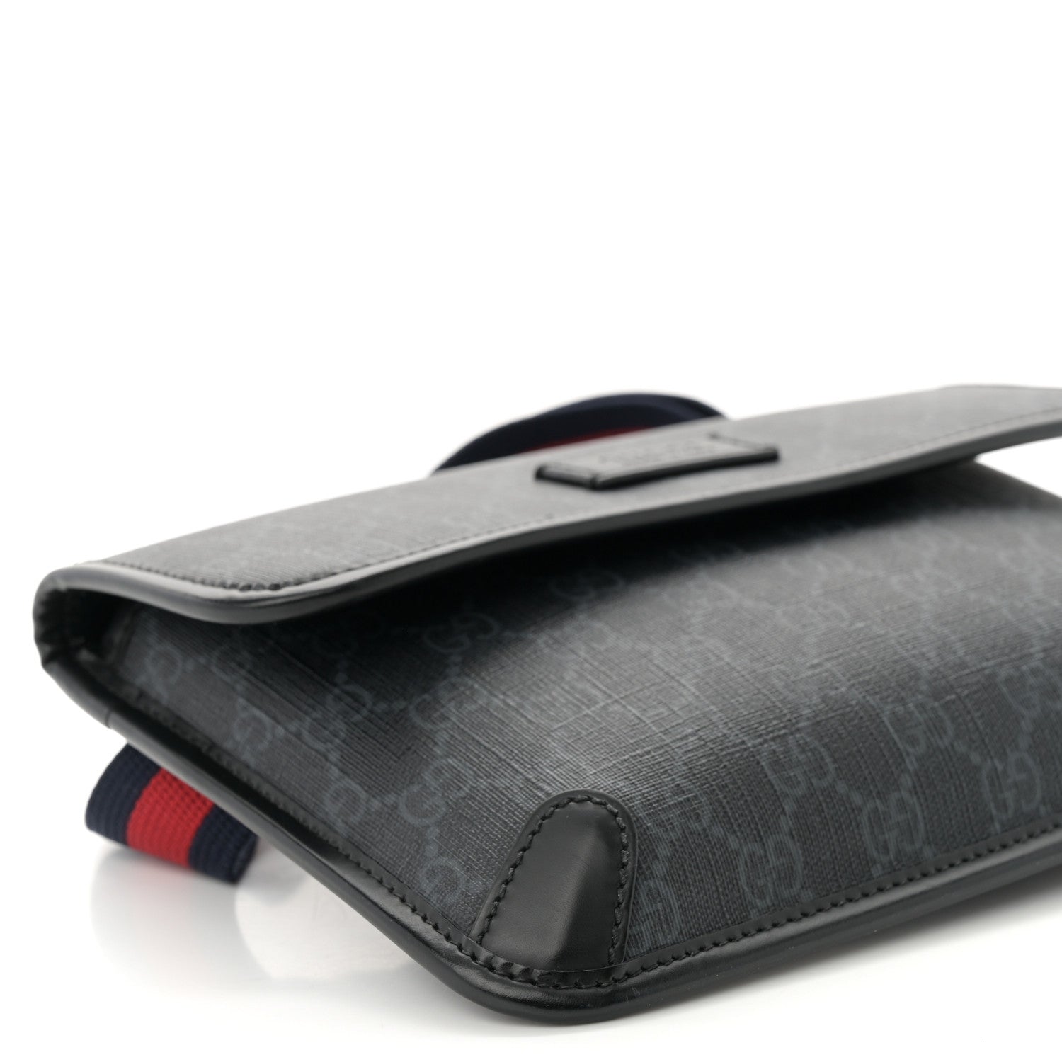 Gucci GG Supreme Monogram Web Slim Belt Bag Black Grey 9 of 10
