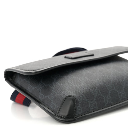 Gucci GG Supreme Monogram Web Slim Belt Bag Black Grey 9 of 10