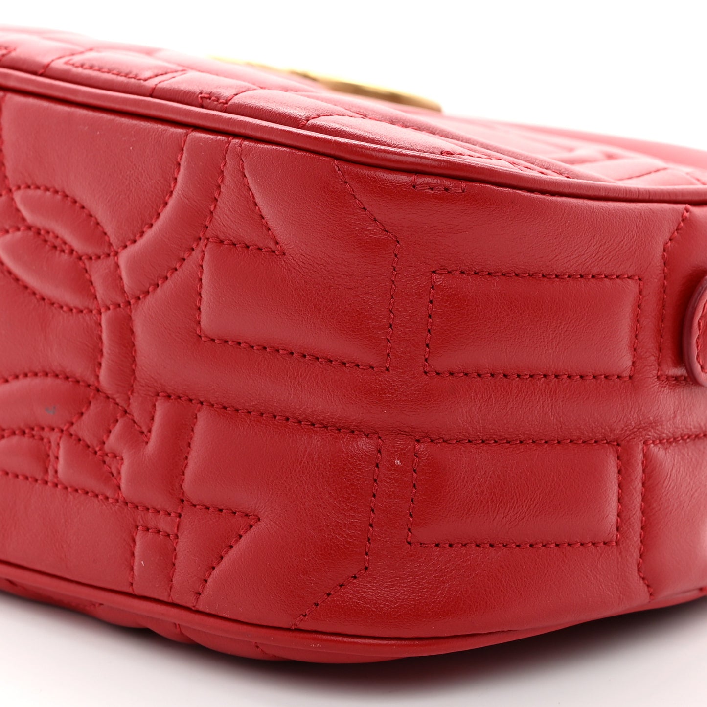 Calfskin Quilted Gancini Camera Bag Red