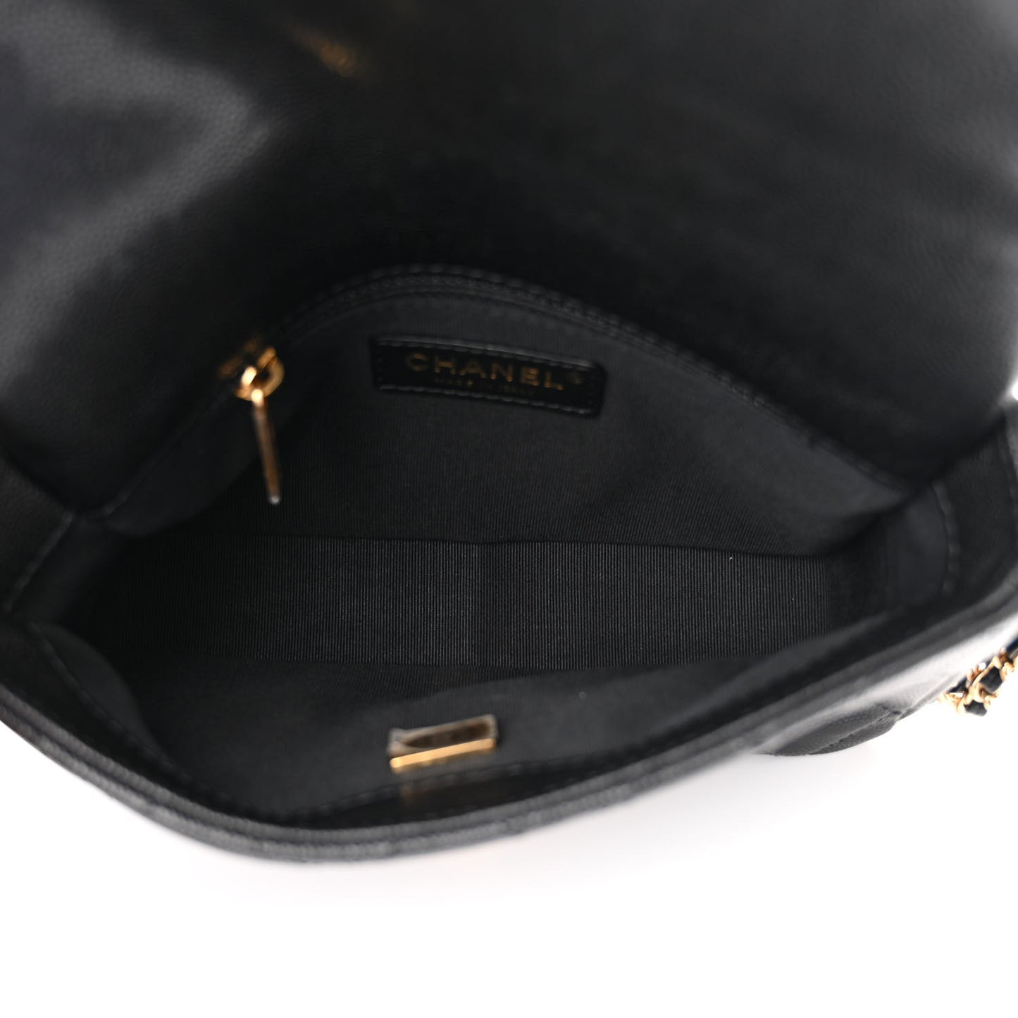 Caviar Quilted Mini CC You Flap Black