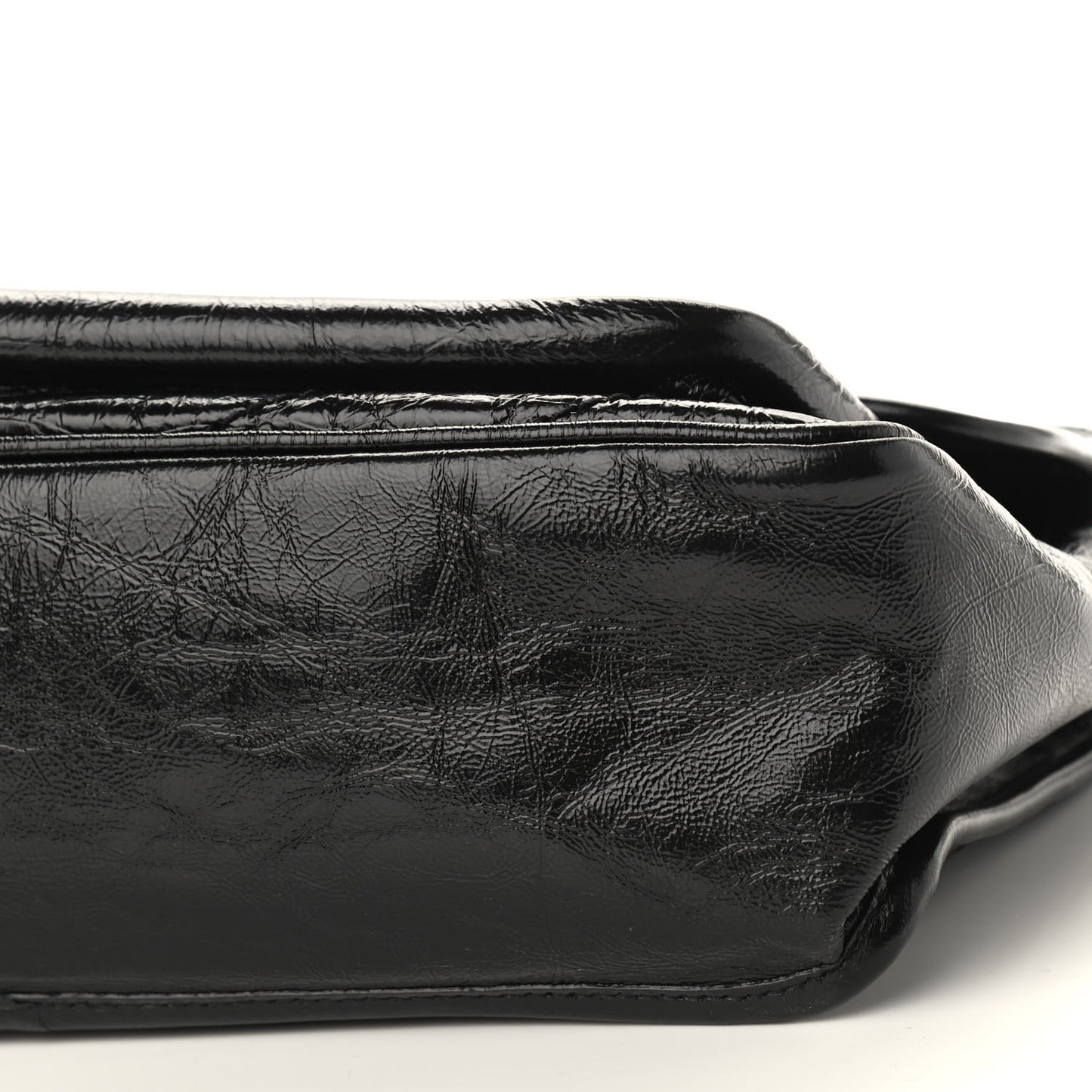 Crinkled Calfskin Matelasse Monogram Medium Niki Chain Satchel Black