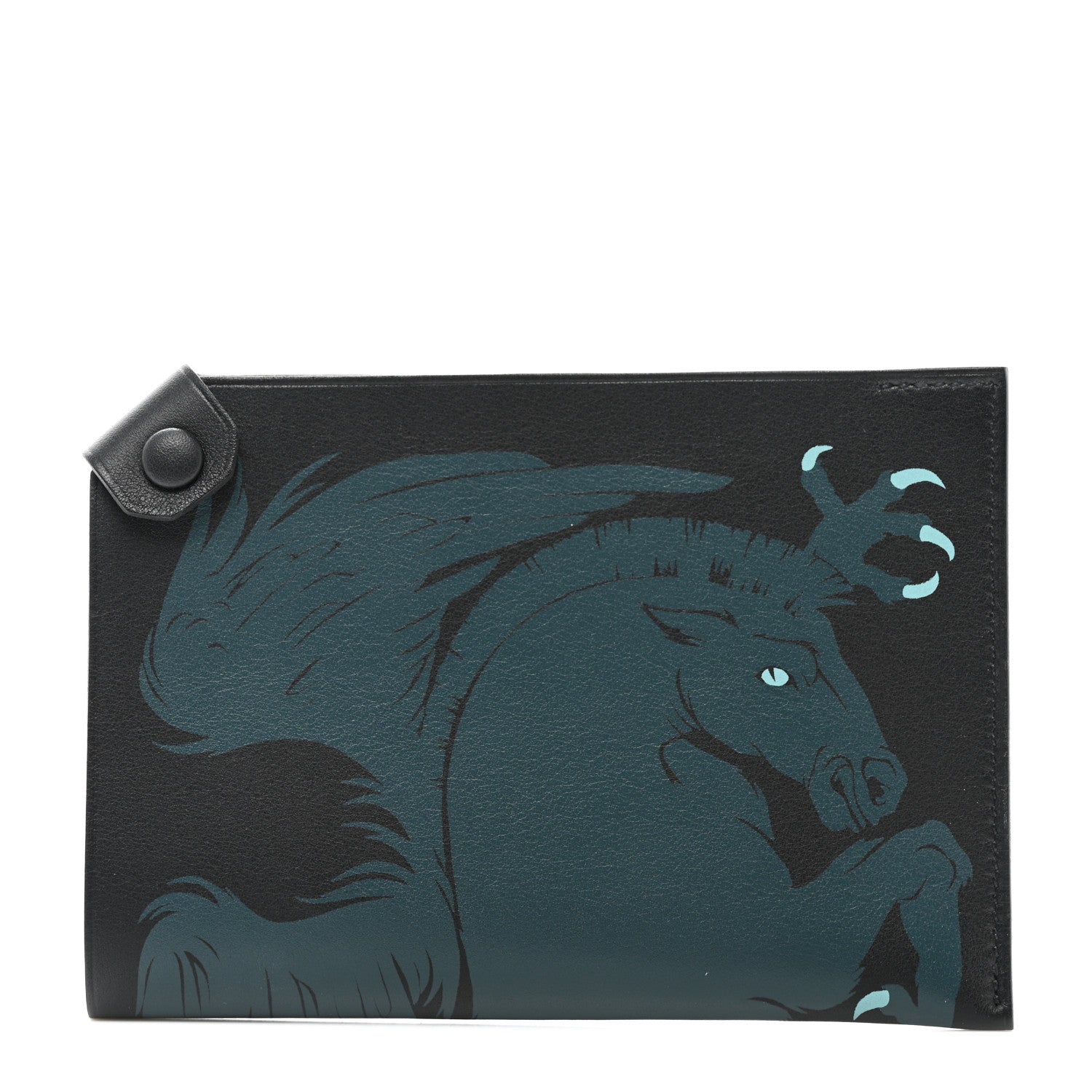 Hermes Swift Remix Duo Chimeres Pegase Tarmac Passport Holder Black Bleu Lin 1 of 7