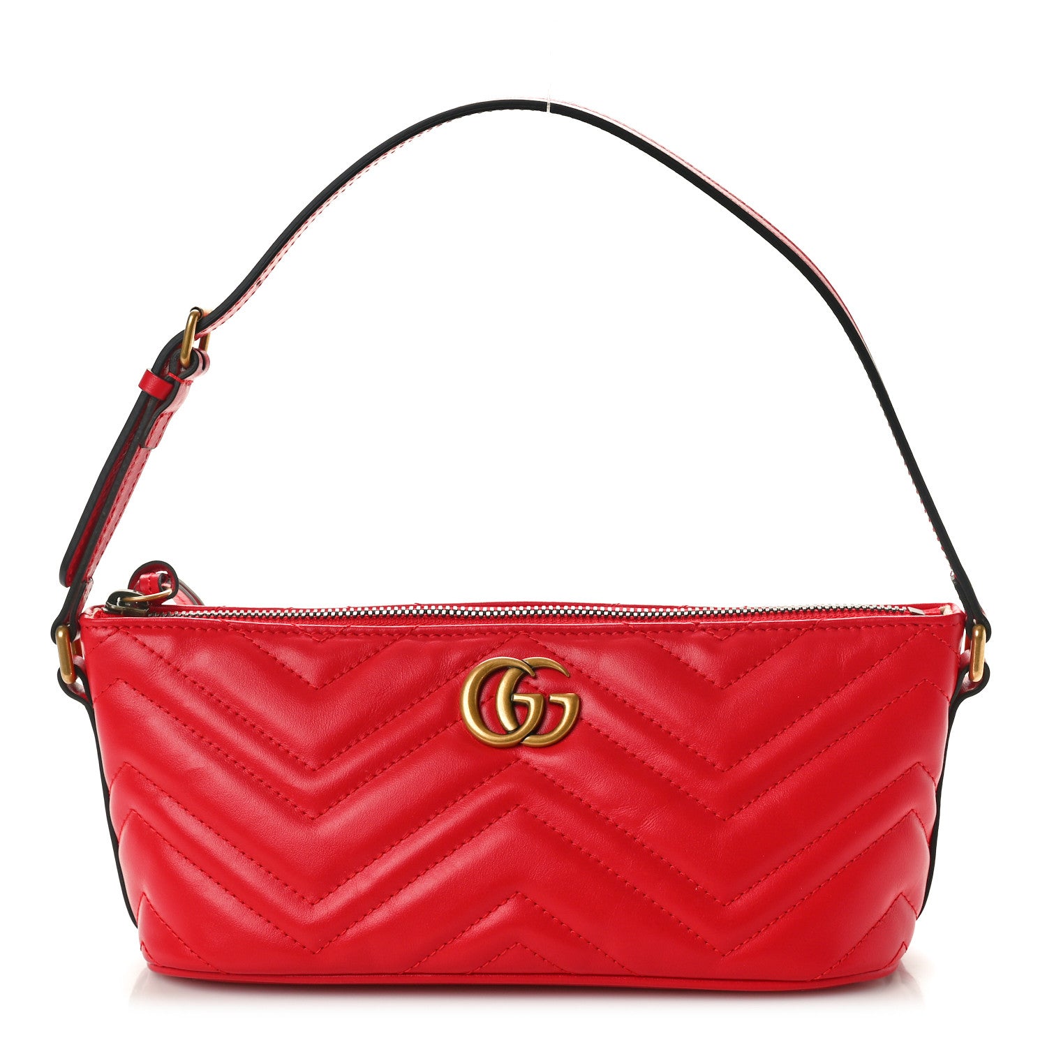 Gucci Calfskin Matelasse Chevron GG Marmont Sling Shoulder Bag Rosso 1 of 10