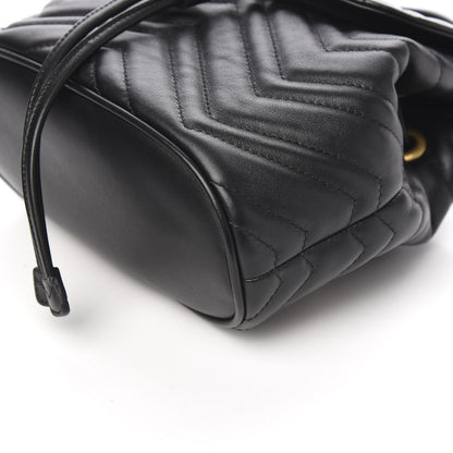 Gucci Calfskin Matelasse GG Marmont Flap Backpack Black 8 of 9