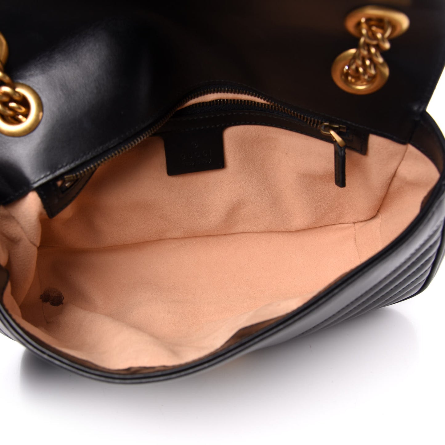Calfskin Matelasse Small GG Marmont Shoulder Bag Black