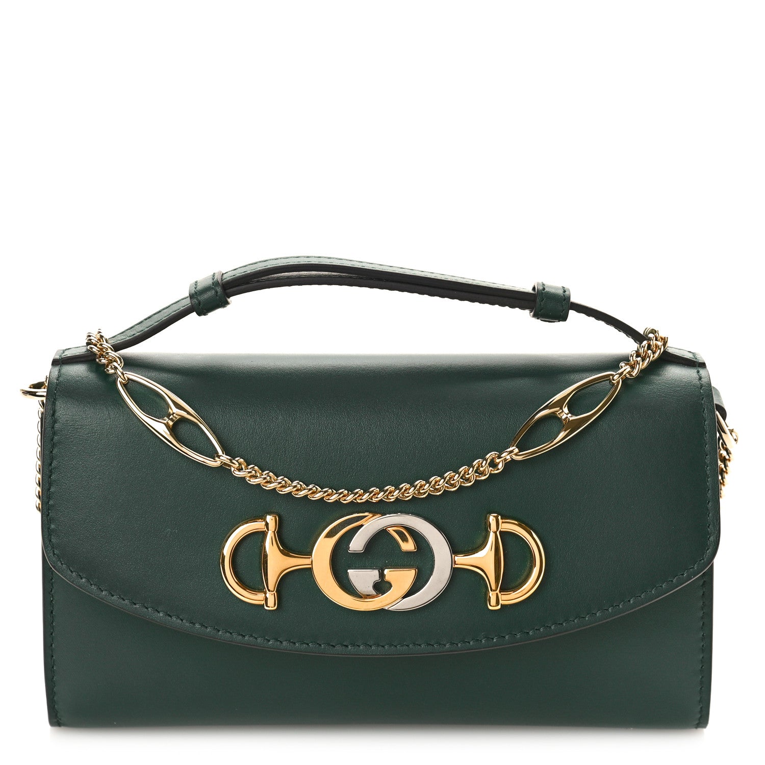 Gucci Smooth Calfskin Mini Zumi Shoulder Bag Vintage Green 1 of 9