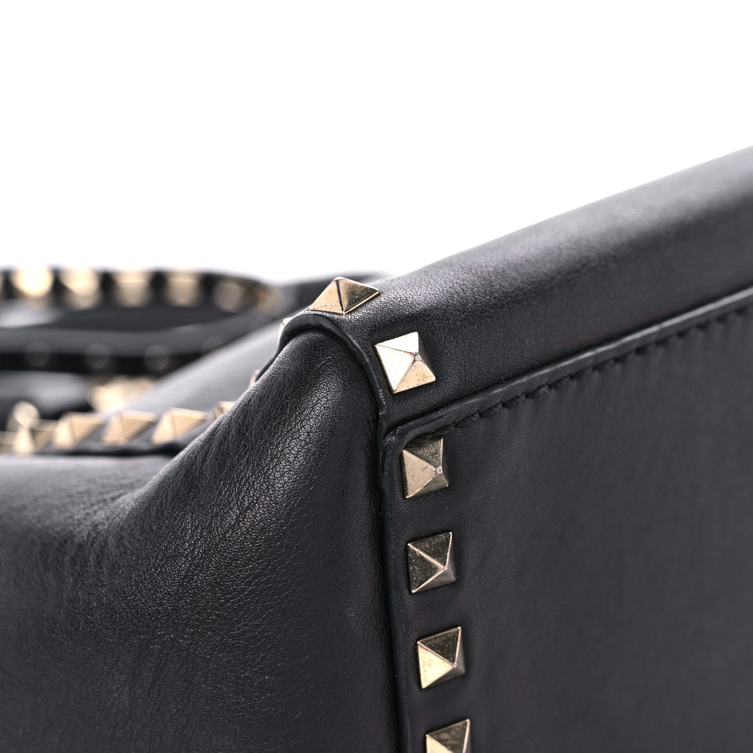 Valentino Garavani Vitello Rockstud Double Handle Tote Black 7 of 28
